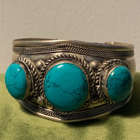 Jewelry - turquoise and silver cuff